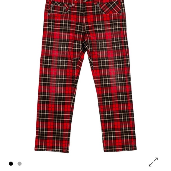 R13 Tartan Red Skinny Pants - Picture 1 of 3